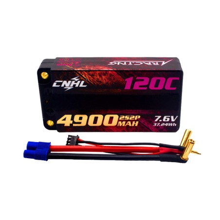 Value Edition CNHL Racing Series LiHV 4900 mAh 7,6 V 2S2P 120C HV Shorty Hartschalen-Lipo-Akku mit EC3-Stecker