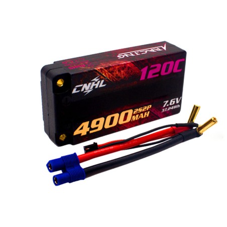 Value Edition CNHL Racing Series LiHV 4900 mAh 7,6 V 2S2P 120C HV Shorty Hartschalen-Lipo-Akku mit EC3-Stecker