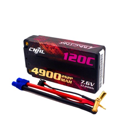 Value Edition CNHL Racing Series LiHV 4900 mAh 7,6 V 2S2P 120C HV Shorty Hartschalen-Lipo-Akku mit EC3-Stecker