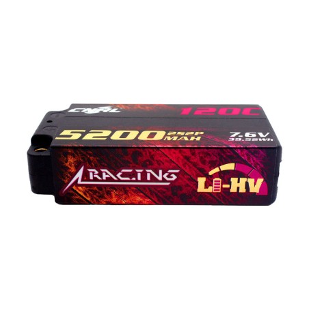 Value Edition [Combo] 2 Packungen CNHL Racing Series LiHV 5200 mAh 7,6 V 2S 120C HV Shorty Hartschalen-Lipo-Akku mit EC3-Stecker