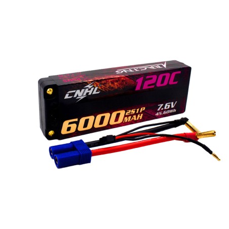 Value Edition CNHL Racing Series LiHV 6000 mAh 7,6 V 2S 120C HV Hartschalen-Lipo-Akku mit EC5-Stecker für RC Racing