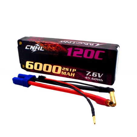 Value Edition CNHL Racing Series LiHV 6000 mAh 7,6 V 2S 120C HV Hartschalen-Lipo-Akku mit EC5-Stecker für RC Racing