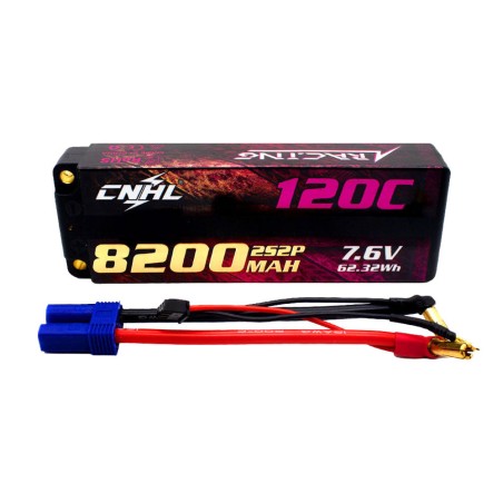 Value Edition CNHL Racing Series LiHV 8200 mAh 7,6 V 2S 120C HV Hartschalen-Lipo-Akku mit EC5-Stecker für RC Racing