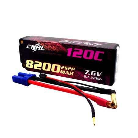 Value Edition CNHL Racing Series LiHV 8200 mAh 7,6 V 2S 120C HV Hartschalen-Lipo-Akku mit EC5-Stecker für RC Racing