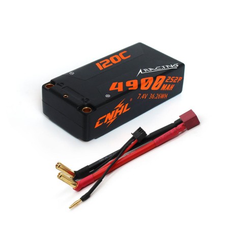 Value Edition [Combo] 2 Packungen CNHL Racing Series 4900 mAh 7,4 V 2S2P 120C Hartschalen-Lipo-Akku mit T/Dean-Stecker