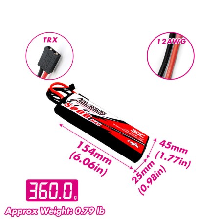 Value Edition CNHL Racing Series 5000 mAh 11,1 V 3S 30C Lipo-Akku mit TRX-Stecker