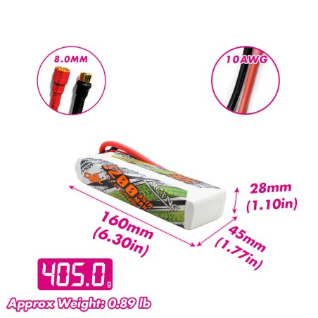 Value Edition CNHL Racing Series 5200 mAh 11,1 V 3S 90C Lipo-Akku mit 8,0 mm Rundstecker