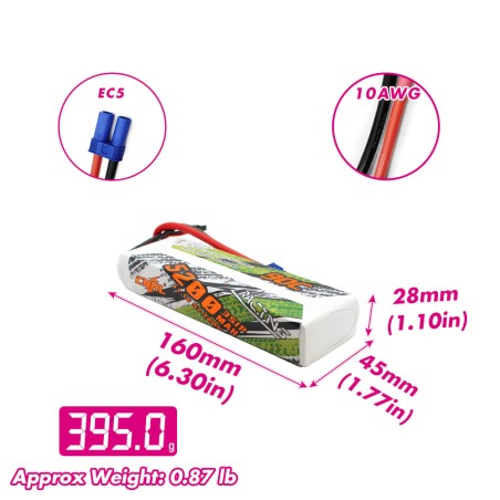 Value Edition CNHL Racing Series 5200 mAh 11,1 V 3S 90C Lipo-Akku mit EC5-Stecker