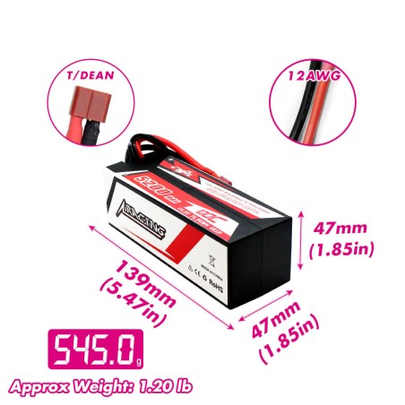 Value Edition CNHL Racing Series 5200 mAh 14,8 V 4S 100C Hartschalen-Lipo-Akku mit T/Dean-Stecker