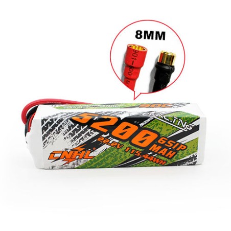 Value Edition CNHL Racing Series 5200 mAh 22,2 V 6S 90C Lipo-Akku mit 8,0 mm Rundstecker