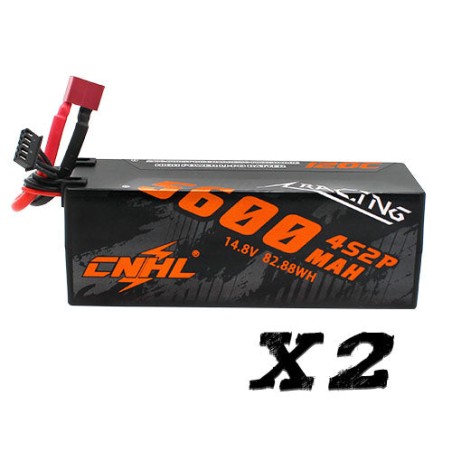 Value Edition [Combo] 2 Packungen CNHL Racing Series 5600 mAh 14,8 V 4S2P 120C Hartschalen-Lipo-Akku mit T/Dean-Stecker – UK-Lag