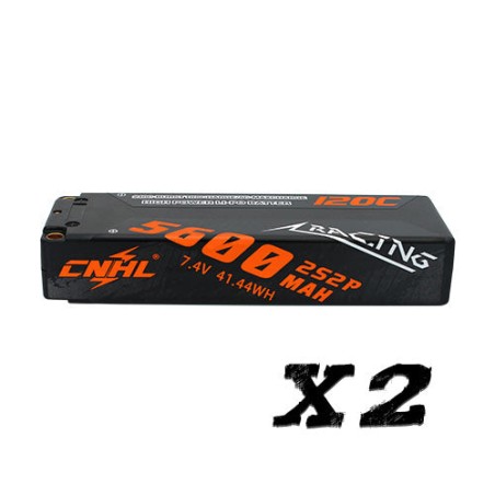 Value Edition [Combo] 2 Packungen CNHL Racing Series 5600 mAh 7,4 V 2S2P 120C Hartschalen-Lipo-Akku mit T/Dean-Stecker