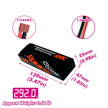 Value Edition [Combo] 2 Packungen CNHL Racing Series 5600 mAh 7,4 V 2S2P 120C Hartschalen-Lipo-Akku mit T/Dean-Stecker