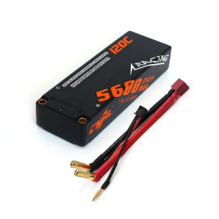 Value Edition [Combo] 2 Packungen CNHL Racing Series 5600 mAh 7,4 V 2S2P 120C Hartschalen-Lipo-Akku mit T/Dean-Stecker