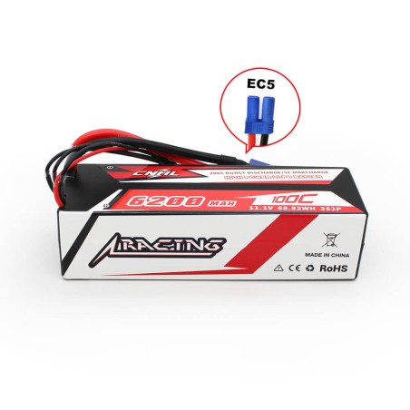 Value Edition CNHL Racing Series 6200 mAh 11,1 V 3S 100C Hartschalen-Lipo-Akku mit EC5-Stecker