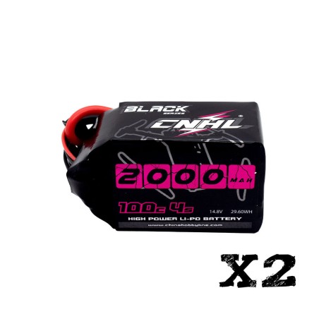 Value Edition 2 Packungen CNHL Black Series 2000 mAh 14,8 V 4S 100 C Lipo-Akku mit XT60-Stecker – UK-Lager