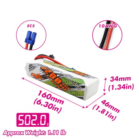 Value Edition CNHL Racing Series 6200 mAh 11,1 V 3S 90C Lipo-Akku mit EC5-Stecker