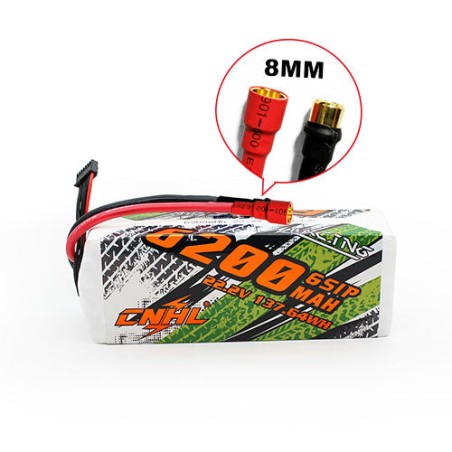 Value Edition CNHL Racing Series 6200 mAh 22,2 V 6S 90C Lipo-Akku mit 8,0 mm Rundstecker