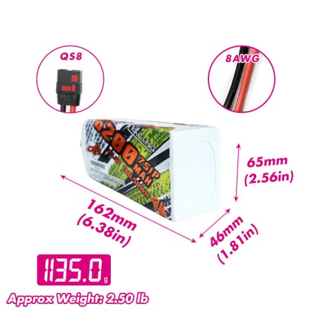 Value Edition CNHL Racing Series 5200 mAh 22,2 V 6S 90C Lipo-Akku mit EC5-Stecker