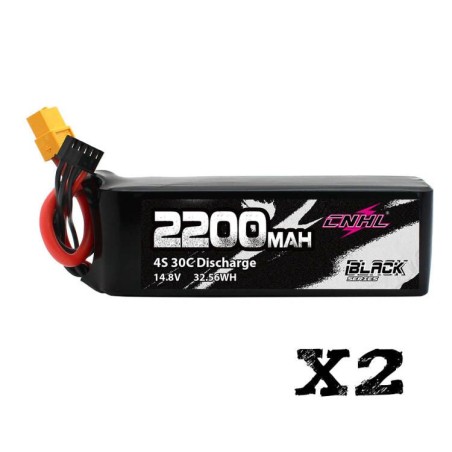 Value Edition 2 Packs CNHL Black Series 2200mAh 14.8V 4S 30C Lipo Battery with XT60 - CA /UK Warehouse