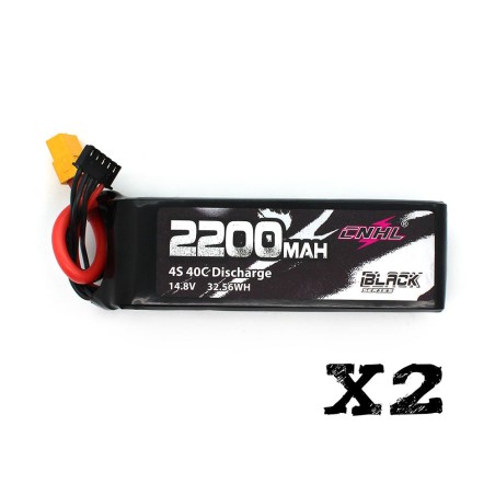 Value Edition 2 Packungen CNHL Black Series 2200 mAh 4S 14,8 V 40 C Lipo-Akku mit XT60-Stecker-CA Warehouse