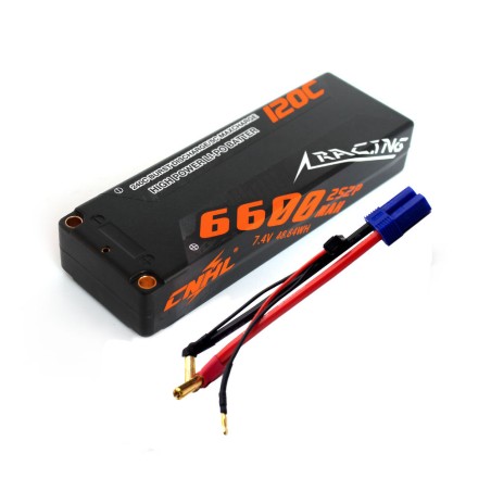 Value Edition CNHL Racing Series 6600 mAh 7,4 V 2S2P 120C Hartschalen-Lipo-Akku mit EC5-Stecker