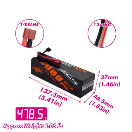 Value Edition CNHL Racing Series 8000 mAh 11,1 V 3S 120C Hartschalen-Lipo-Akku mit T/Dean-Stecker