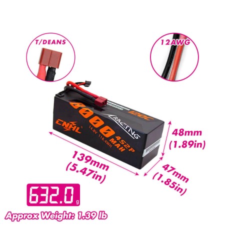 Value Edition CNHL Racing Series 8000 mAh 14,8 V 4S 120C Hartschalen-Lipo-Akku mit T/Dean-Stecker