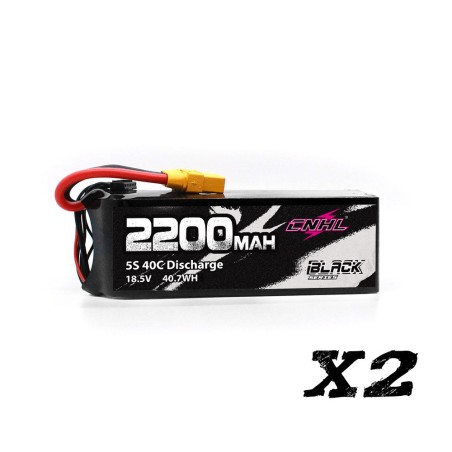 Value Edition 2 Packs CNHL Black Series 2200mAh 5S 18.5V 40C Lipo Battery with XT60 Plug - UK Warehouse