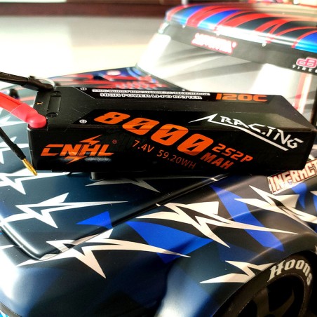 Value Edition [Combo] 2 Packungen CNHL Racing Series 8000 mAh 7,4 V 2S 120C Hartschalen-Lipo-Akku mit T/Dean-Stecker