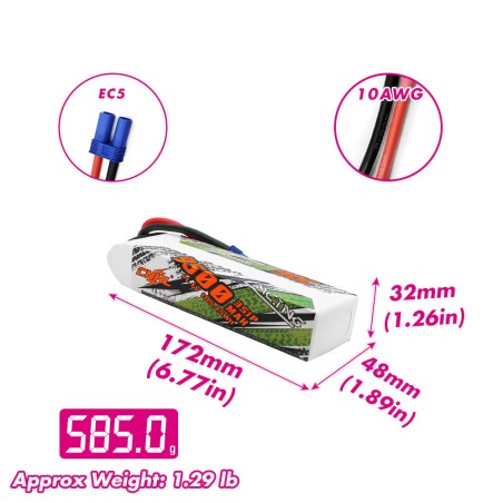 Value Edition CNHL Racing Series 9500 mAh 11,1 V 3S 90C Lipo-Akku mit EC5-Stecker