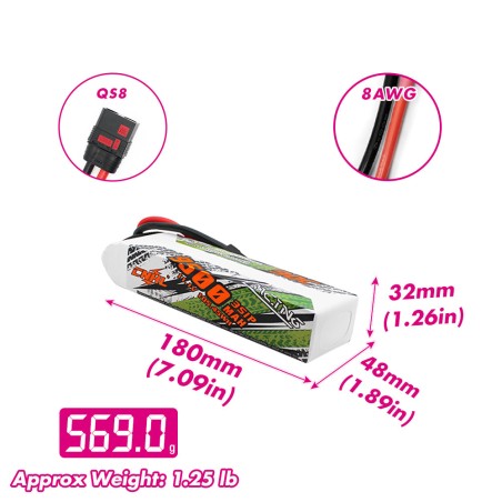 Value Edition CNHL Racing Series 9500 mAh 11,1 V 3S 90C Lipo-Akku mit QS8-Stecker