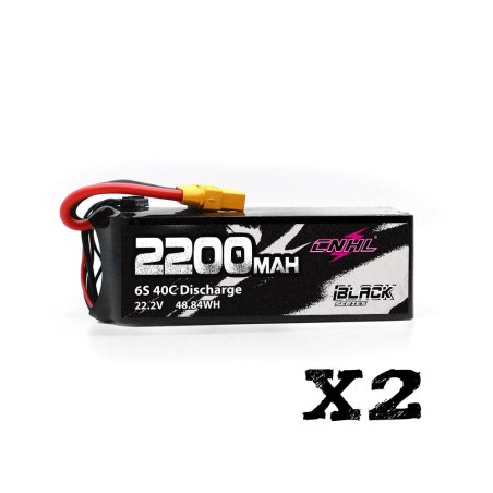 Value Edition 2 Packungen CNHL Black Series 2200 mAh 6S 22,2 V 40 C Lipo-Akku mit XT60-Stecker