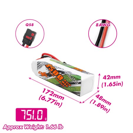 Value Edition CNHL Racing Series 9500 mAh 14,8 V 4S 90C Lipo-Akku mit QS8-Stecker