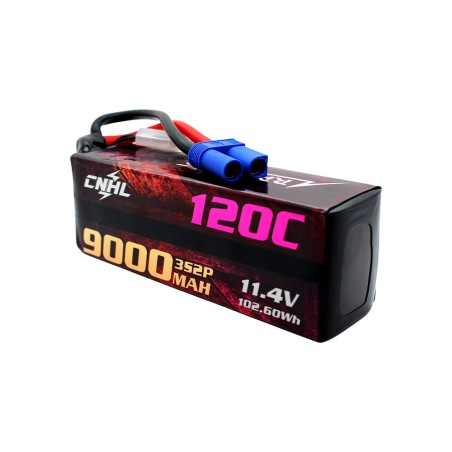 Value Edition CNHL Racing Series LiHV 9000 mAh 11,4 V 3S 120C Lipo-Akku mit EC5-Stecker für RC Racing