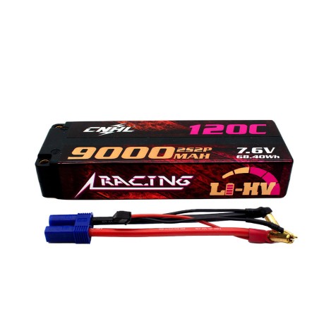 Value Edition CNHL Racing Series LiHV 9000 mAh 7,6 V 2S 120C HV Hartschalen-Lipo-Akku mit EC5-Stecker für RC Racing