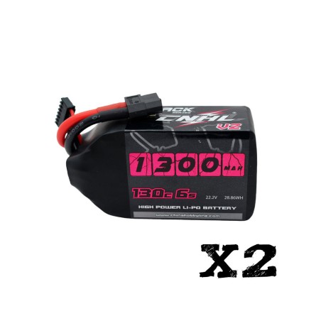 Value Edition [Kombi] 2 Packungen CNHL Black Series 1300 mAh 22,2 V 6S 100 C Lipo-Akku mit XT60-Stecker