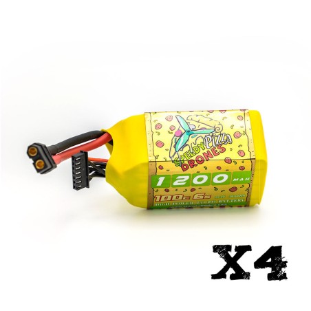 Value Edition [Kombi] 4 Packungen CNHL Pizza Series 1200 mAh 22,2 V 6S 100 C Lipo-Akku mit XT60-Stecker – UK-Lager