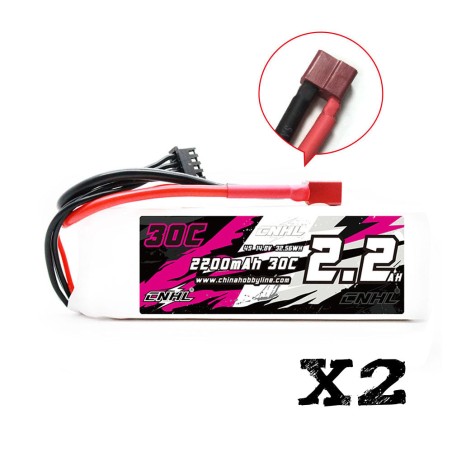 Value Edition [Kombi] 2 Packungen CNHL 2200 mAh 14,8 V 4S 30C Lipo-Akku mit T/Dean-Stecker