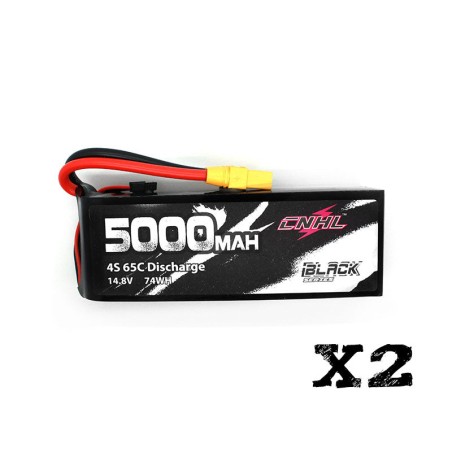 Value Edition [Combo] 2 Packs CNHL Black series 5000mAh 14.8v 4s 65c Lipo Battery with xt90 plug - CA Warehouse