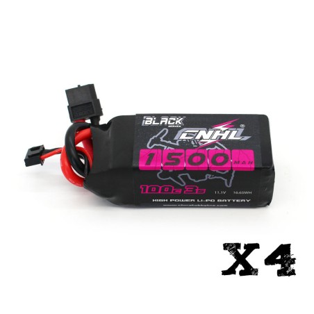 Value Edition [Combo] 4 Packungen CNHL Black Series 1500mAh 11,1V 3S 100C Lipo Akku mit XT60 Stecker – UK Lager