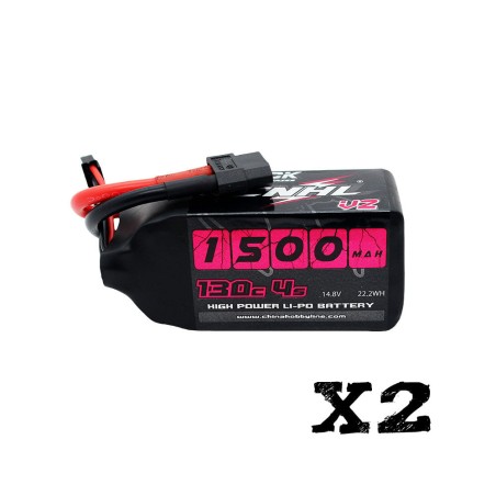 Value Edition [Kombi] 2 Packungen CNHL Black Series 1500 mAh 14,8 V 4S 100 C Lipo-Akku mit XT60-Stecker