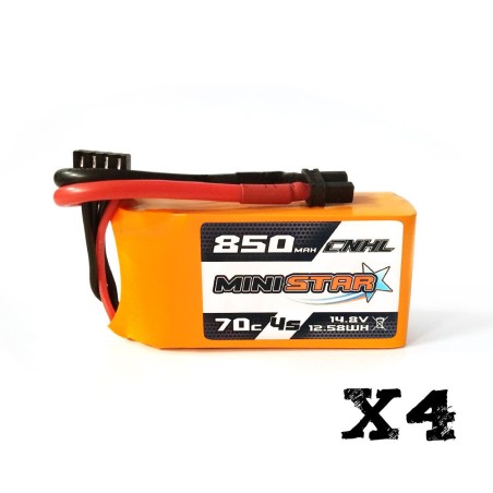 Value Edition [Kombi] 4 Packungen CNHL MiniStar 850 mAh 14,8 V 4S 70C Lipo-Akku mit XT30U