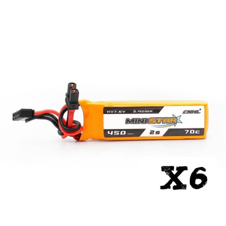 Value Edition [Combo] 6 Packungen CNHL LiHV Ministar HV 450 mAh 7,6 V 2 S 70 C Lipo-Akku mit XT30U - Lager in Großbritannien