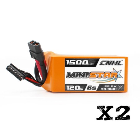 Value Edition 2 Packungen CNHL MiniStar 1500 mAh 22,2 V 6S 120C Lipo-Akku mit XT60-Stecker – UK Warehouse