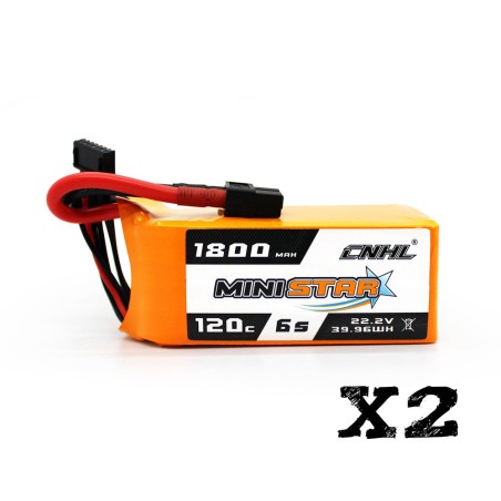 Value Edition 2 Packungen CNHL MiniStar 1800 mAh 22,2 V 6S 120 °C (max. 200 °C) Lipo-Akku mit XT60-Stecker – UK-Lager