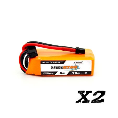 Value Edition 2 Packs CNHL MiniStar 450mAh 22.2V 6S 70C Lipo Battery with XT30U - UK Warehouse