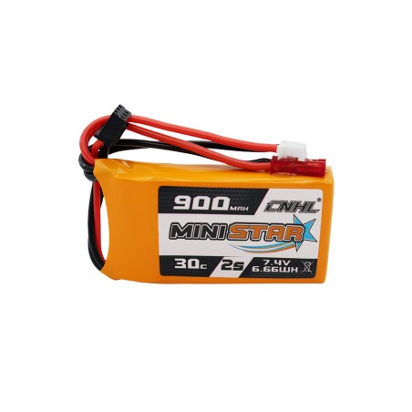 Value Edition 2 Packungen CNHL MiniStar 900 mAh 7,4 V 2S 30C Lipo-Akku mit PH2.0