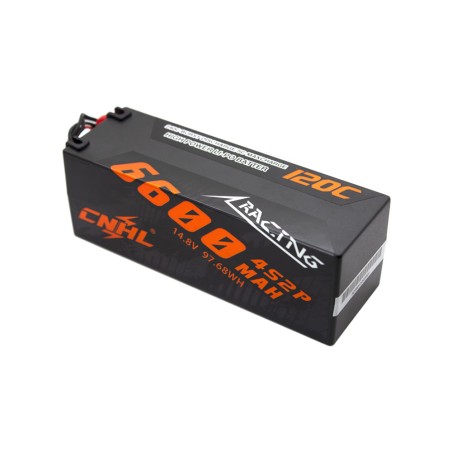 Value Edition 2 Packs CNHL Racing Series 6600mAh 14.8V 4S 120C Hard Case Lipo Battery with T/Dean Plug