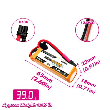 Value Edition 3 Packungen CNHL LiHV MiniStar 450 mAh 11,4 V 3S 70C Lipo-Akku mit XT30U